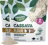 Heaven & Earth Cassava Flour, (2 Pack) = 4 Pounds | Gluten Free & Grain Free Flour for Baking | Non GMO Verified | Paleo Flour | Wheat Flour
