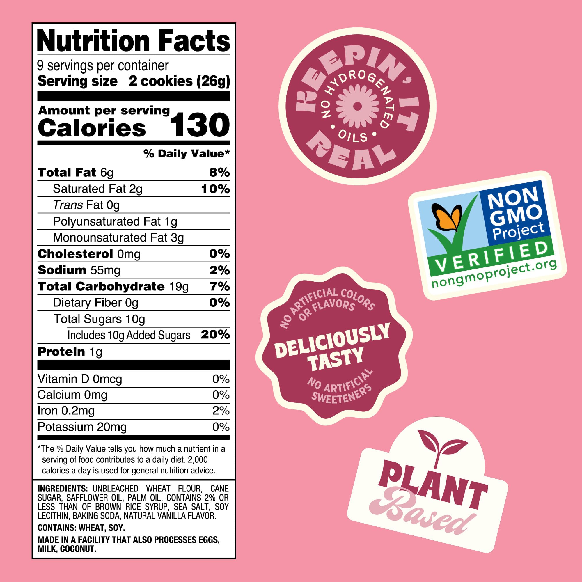 Back to Nature Golden Vanilla Creme Sandwich Cookies, Plant Based, Non-GMO, Plant-Based, Made with Wheat Flour, Snack Happy 8.25 oz Box