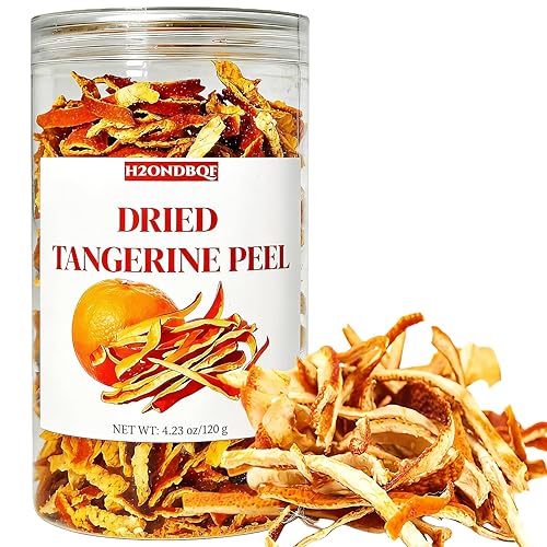 Dried Tangerine Peel Strips (Chen Pi) - Chinese Herbal for Cooking & Tea - 4.23 oz / 120g Resealable Jar - Pure Natural Orange peel Sliced for Soup