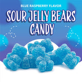 Sour Bears Gummy Candy | 1 Pound Bag | Gelatin Free Chewy Blue Candy | Blue Raspberry Jelly Bears for Baby Showers, Gender Reveal, Party Favors