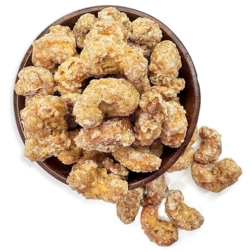 NY SPICE SHOP Honey Salted Cashews - 1 Pound Cashews Roasted Lightly Salted - Crunchy Healthy Snacks Mix - Bulk Cashew Deliciously Coated