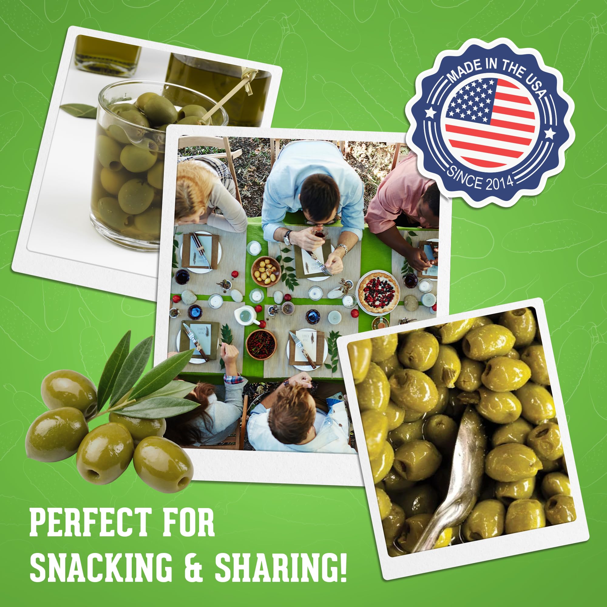 Jersey Pickles - Jalapeño Stuffed Olives (Quart) - Olives Stuffed - Hand-Stuffed Gourmet Olives with Premium Fillings for Snacks, Charcuterie