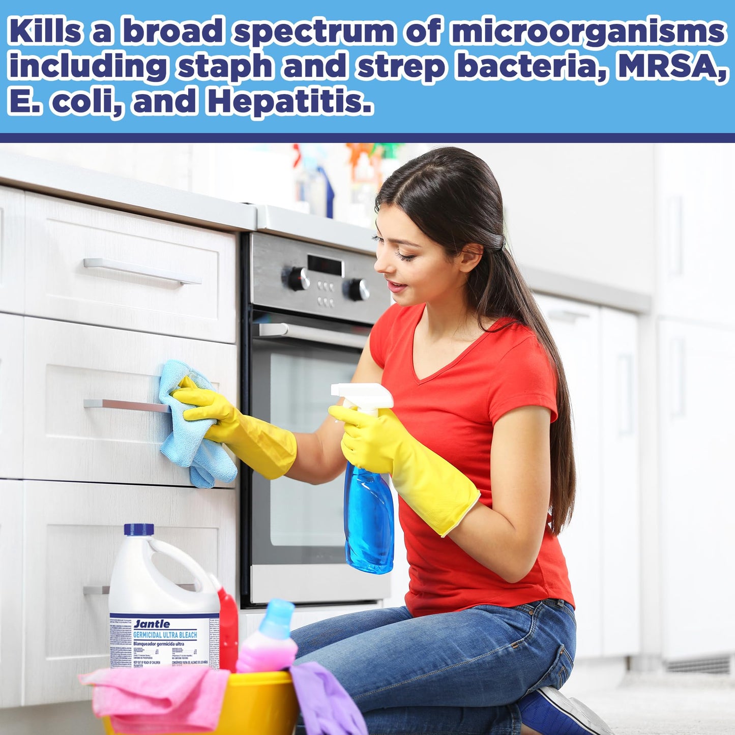 Bleach, Ultra Germicidal Cleaner, Disinfectant Germicidal Liquid Bleach for Laundry, Cleans and Removes Tough Stains, Bacteria, Organic Matter