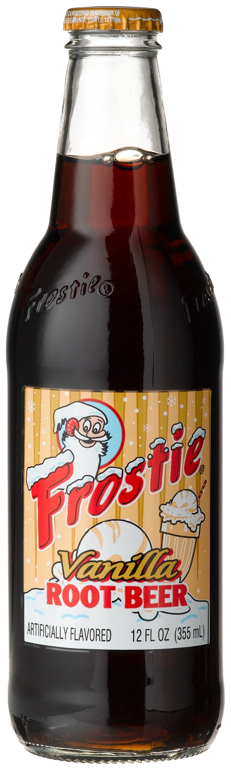 Frostie VANILLA ROOT BEER - "So creamy you may just Float away!", 12-Ounce Glass Bottle (Pack of 12)