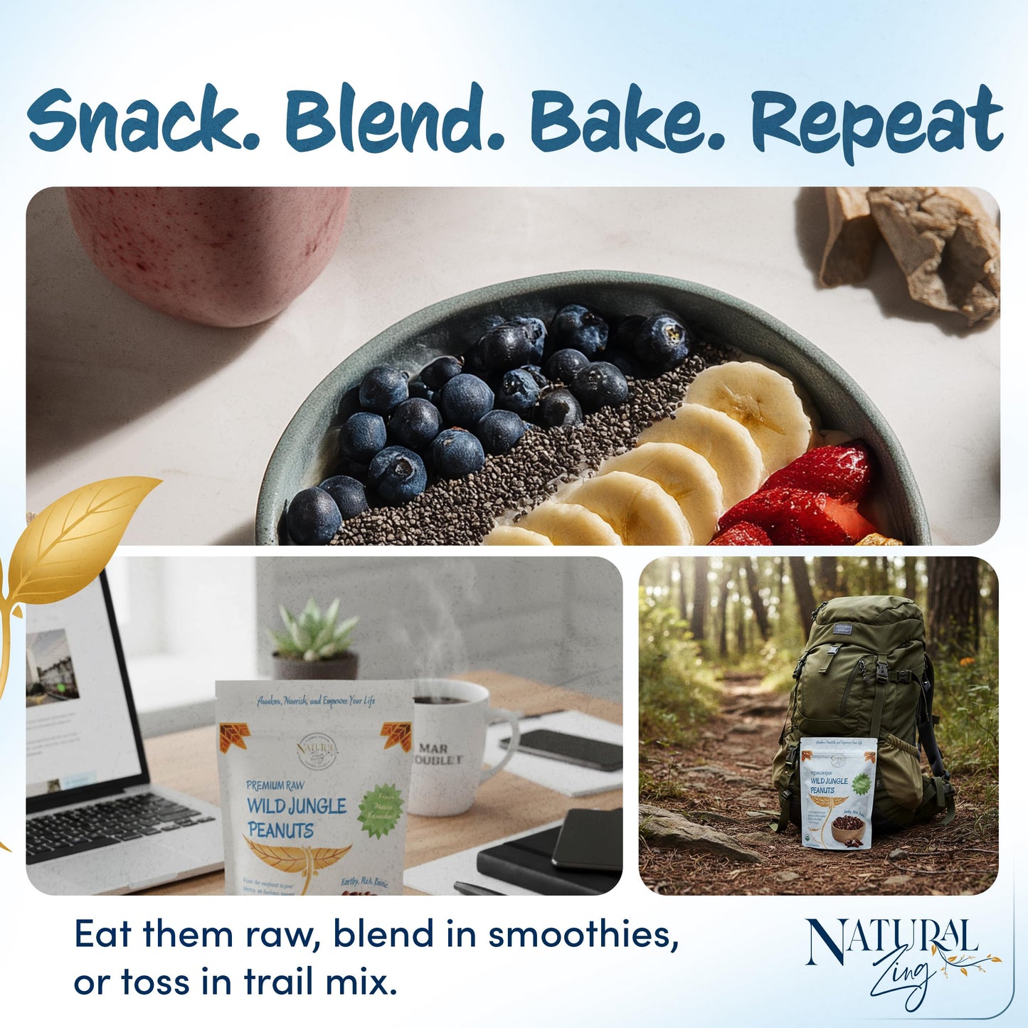Natural Zing Wild Jungle Peanuts (Raw, Organic) | 16 oz, 16 Servings | Unique Heirloom Variety | True, Original Rare Form of the Peanut |