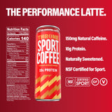 Throne Sport Coffee Latte - 10g protein - 150mg Natural Caffeine and B Vitamins - Lactose-Free, Premium Arabica, NSF Certified, Active Lifestyles