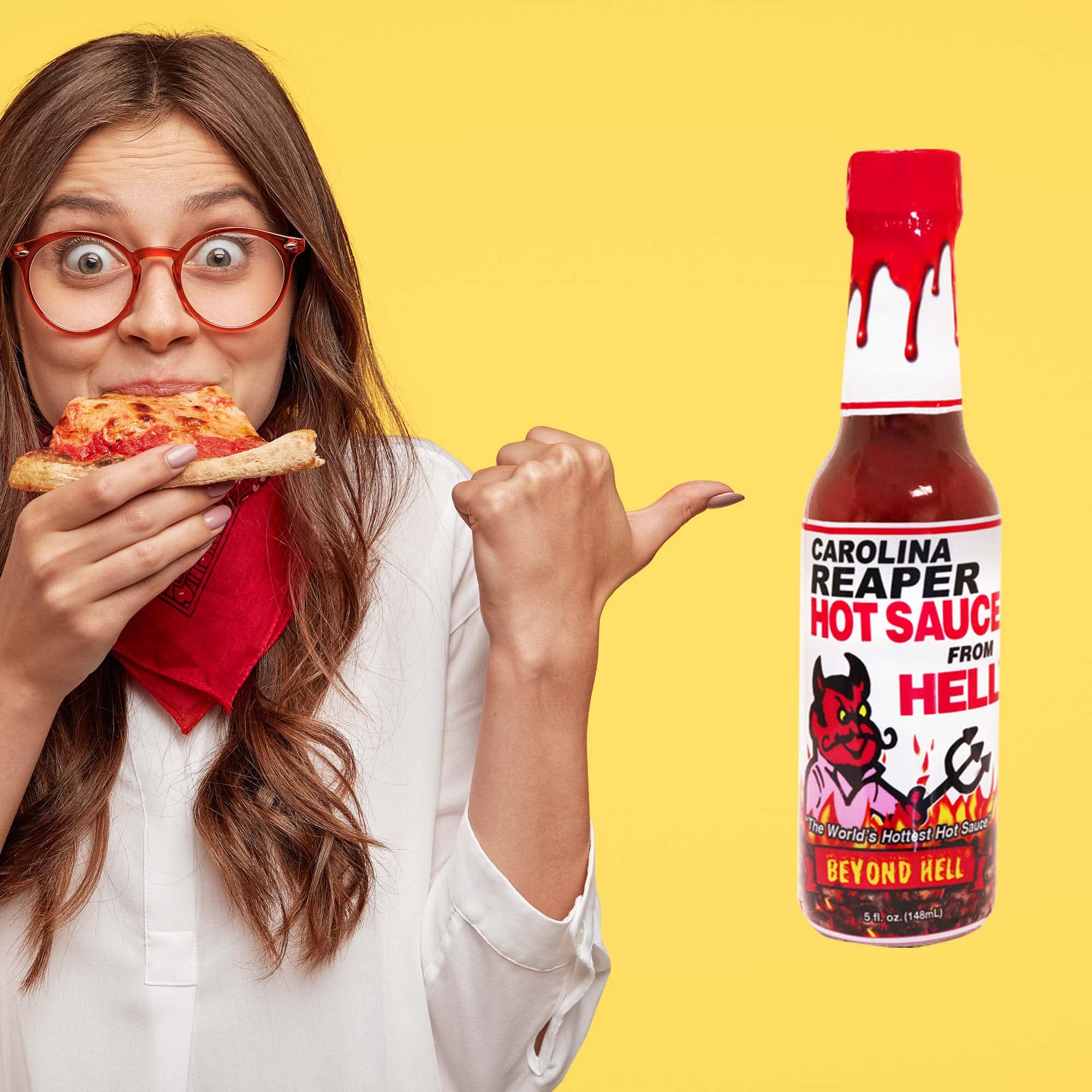Carolina Reaper Hot Sauce From Hell - 5 Ounce - Gourmet Carolina Reaper Hot Sauce for Chicken Wings - Perfect for the Fan of Extra Hot Hot Sauces