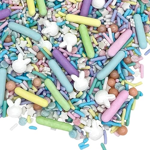 Sprinkles | Easter Sprinkles | 8 Ounces | Pastel Sprinkles | Cake Sprinkles | Spring Sprinkles | Manvscakes, Yellow, Blue, Red ,Non Toxic