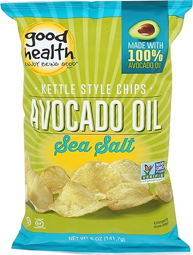 Good Health Kettle Style Avacodo Oil Potato Chips with Sea Salt, 5 oz