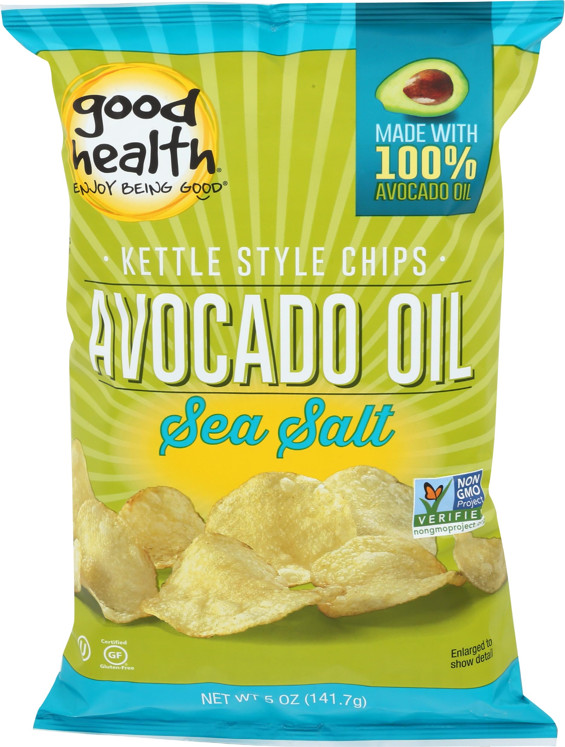 Good Health Kettle Style Avacodo Oil Potato Chips with Sea Salt, 5 oz