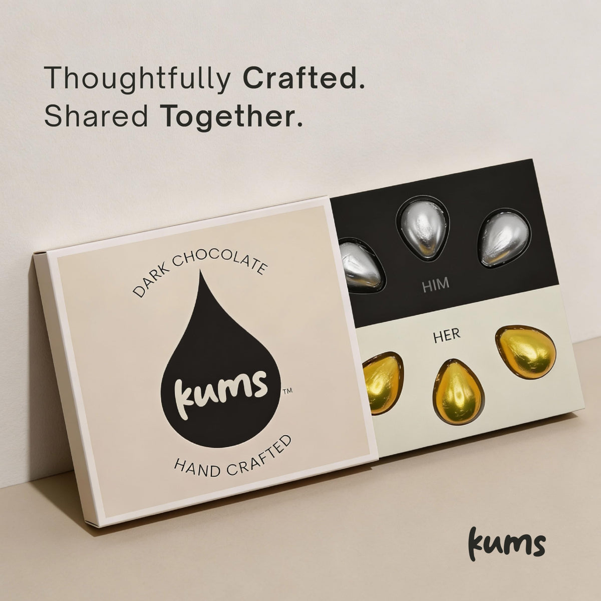 Kums Dark Chocolate Tabs for Couples (1 Box) Premium Dark Tab Chocolate for Men & Women | Vegetarian Delight Ideal for a Delightful Experience