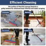 FibreDeep Floor Squeegee for Concrete Floor, 15.8" Large Heavy Duty Squeegee for Floor with 60" Adjustable Handle, 2-in-1 Silicone & EVA Blade