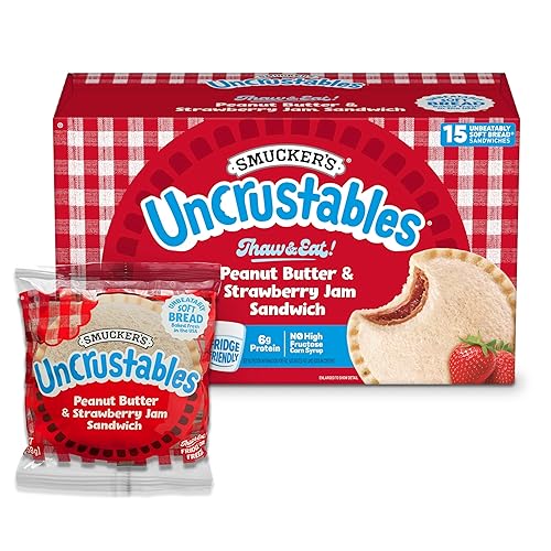 Smucker’s Uncrustables Peanut Butter & Strawberry Jam Sandwiches, 15 Count, 2 Oz. Each, Frozen