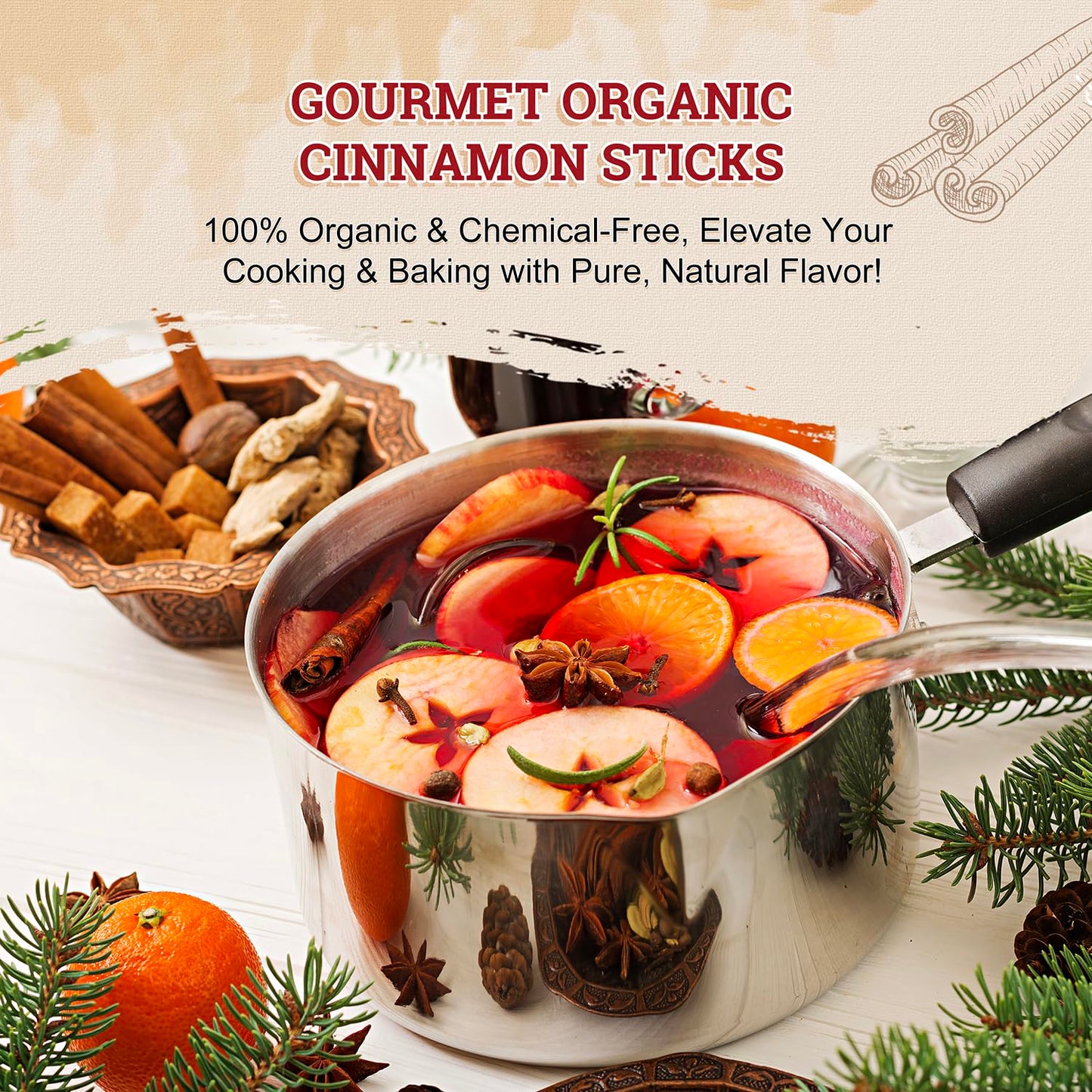 52USA Cinnamon Sticks, Cinnamon 4 oz (113g), Whole Cinnamon Sticks, 100% Raw, Kosher Certified, Gluten Free, Pure & Fresh Cinnamon, Perfect for