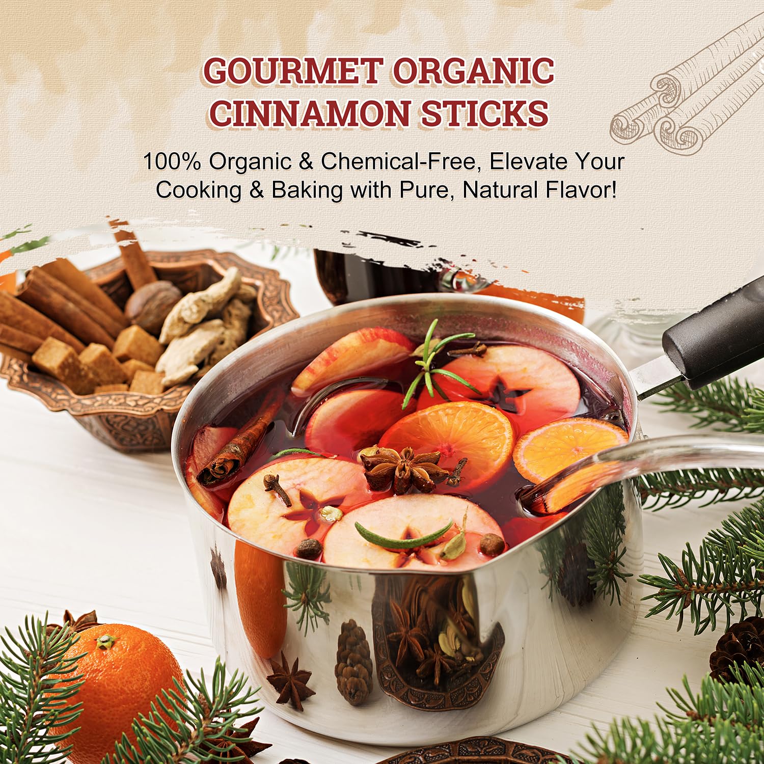 52USA Cinnamon Sticks, Cinnamon 4 oz (113g), Whole Cinnamon Sticks, 100% Raw, Kosher Certified, Gluten Free, Pure & Fresh Cinnamon, Perfect for