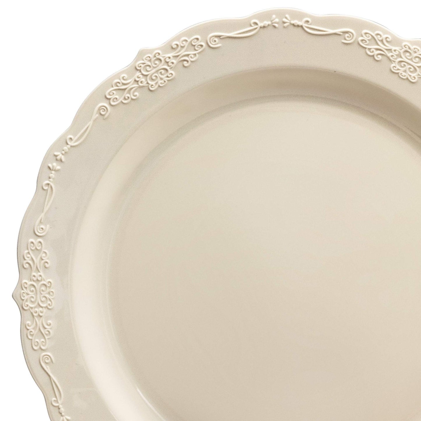 " OCCASIONS " 120 Plates Pack,(60 Guests) Vintage Wedding Party Disposable Plastic Plates Set -60 x 10'' Dinner + 60 x 7.5'' Salad/Dessert (Verona