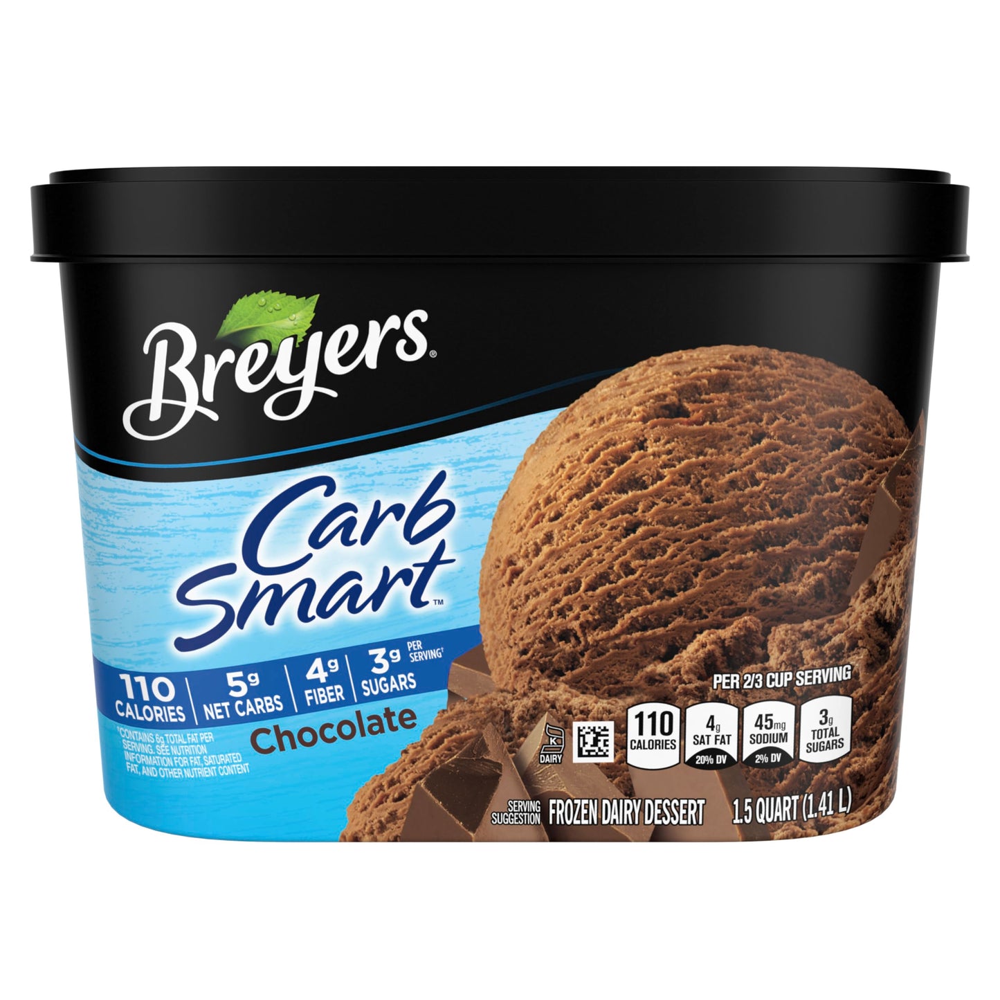 Breyers CarbSmart Frozen Dairy Dessert, Chocolate Ice Cream Alternative, 48 oz