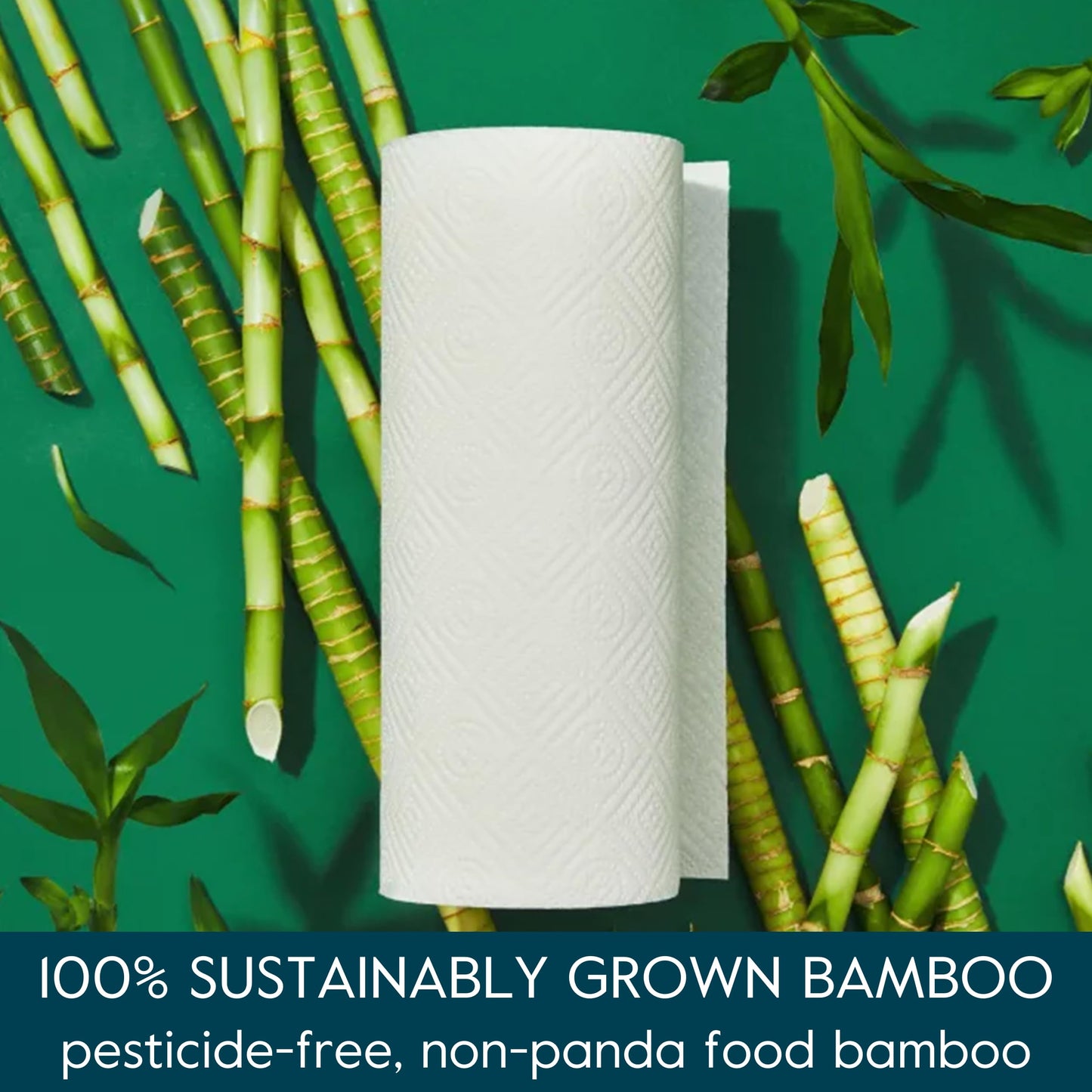 Grove Co. Bamboo Paper Towels, Tree Free & Sustainable Kitchen Paper Towels, Strong & Absorbent with Custom Select Sheets for Less Waste, Zero Plastic