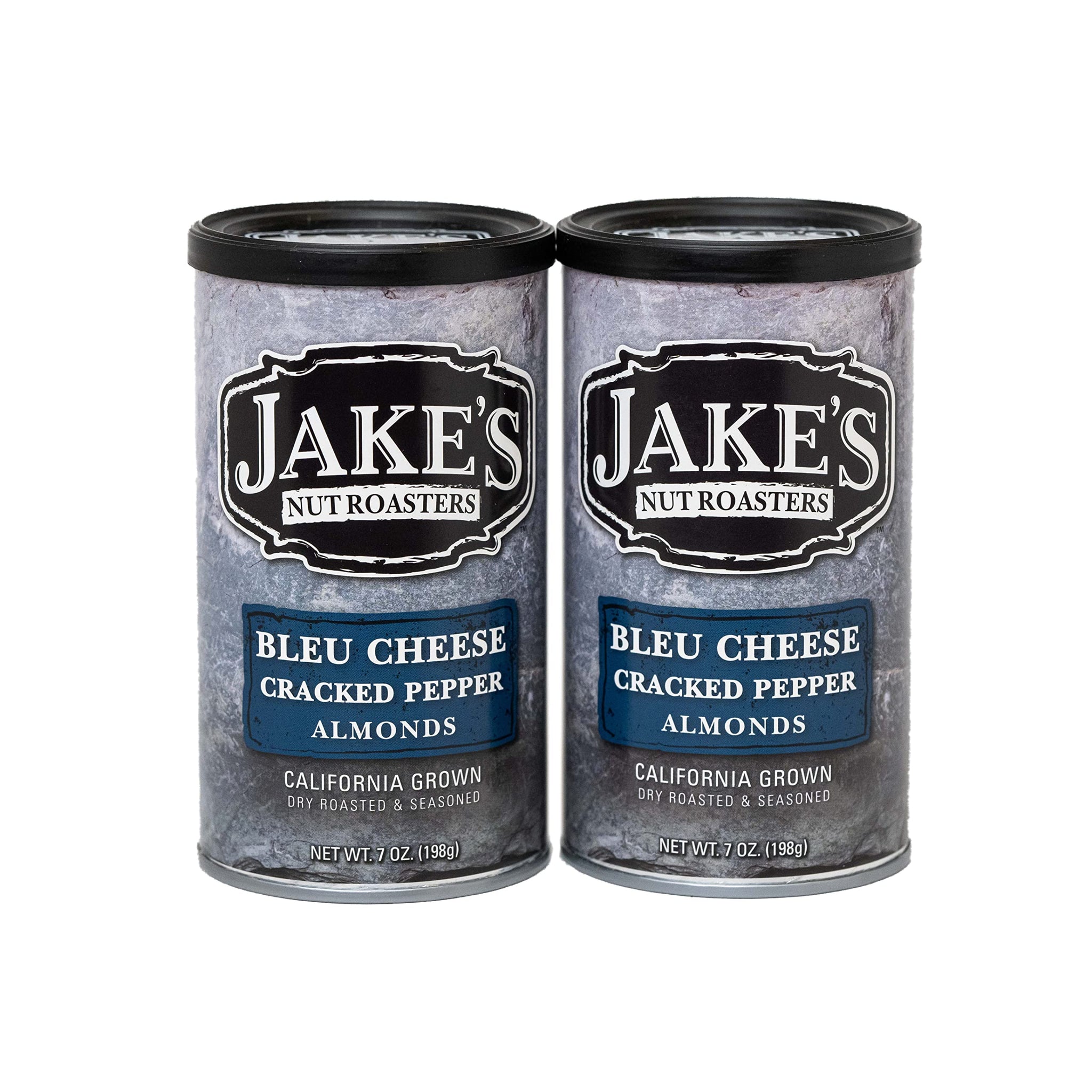 Jake's Nut Roasters - Bleu Cheese Cracked Pepper Almonds (2 Pack) Whole Dry Roasted Seasoned Flavored Almonds - High-Protein Snack with Blue Cheese