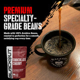 Blackout Coffee Chocolate Cherry Flavored Ground Coffee - Medium Roast, Smooth Taste, Guilt-Free Indulgence - Freshly Roasted 12oz Pouch.