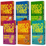 Disc-O Thins Whole Wheat Crackers - Crunchy Roasted Snack, High-Fiber & Low-Fat On-the-go Snack Chips, 88pcs (Variety Pack of 6) - Healthy Travel