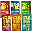 Disc-O Thins Whole Wheat Crackers - Crunchy Roasted Snack, High-Fiber & Low-Fat On-the-go Snack Chips, 88pcs (Variety Pack of 6) - Healthy Travel