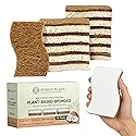 Purely Plant Natural Kitchen Sponges (12 Pack) - Biodegradable Cellulose & Coconut fiber Scrubber Dish Sponges, Eco-Friendly, Compostable