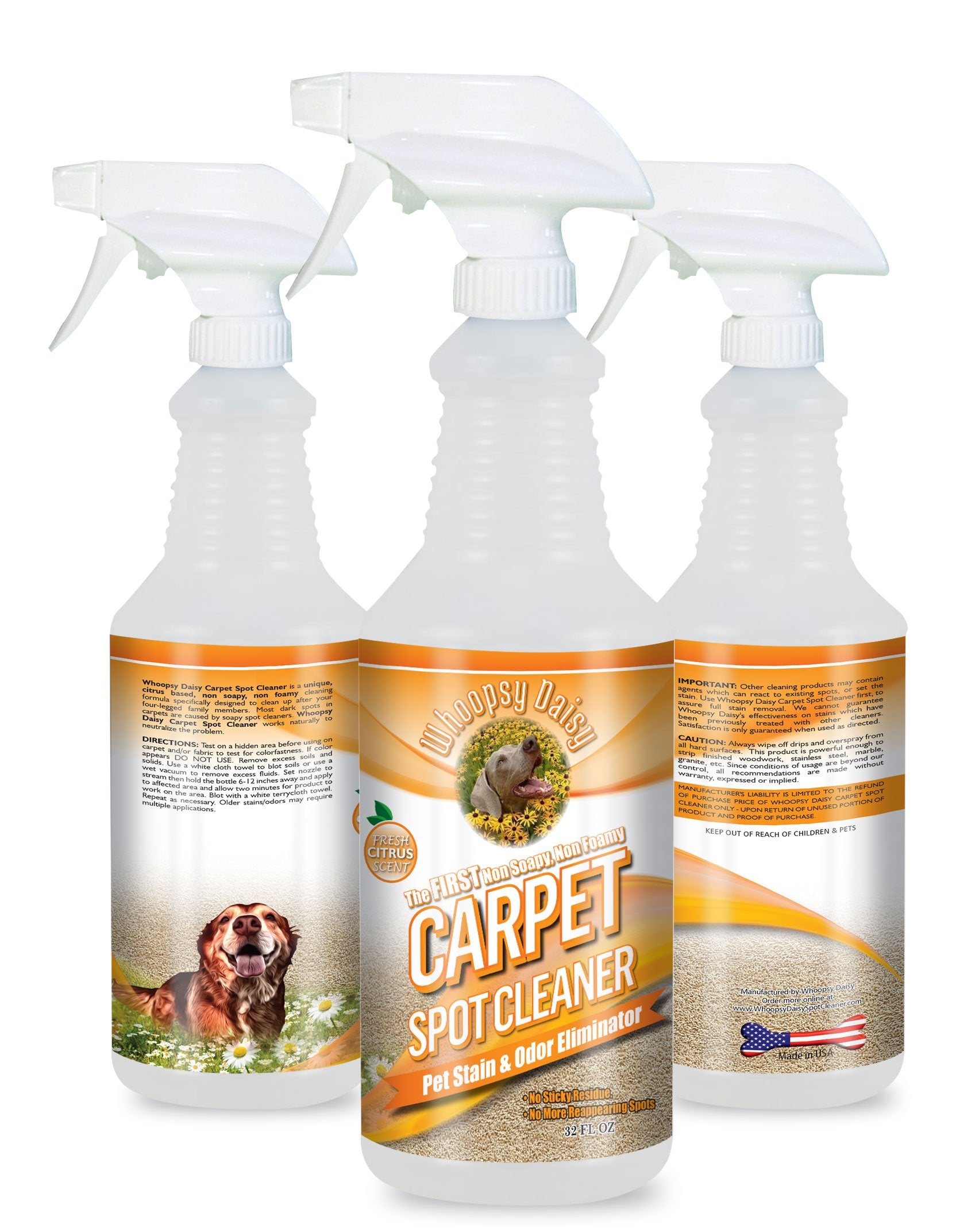 Pet Stain & Odor Eliminator Carpet Spot Cleaner (Fresh Citrus Scent) 32 FL OZ