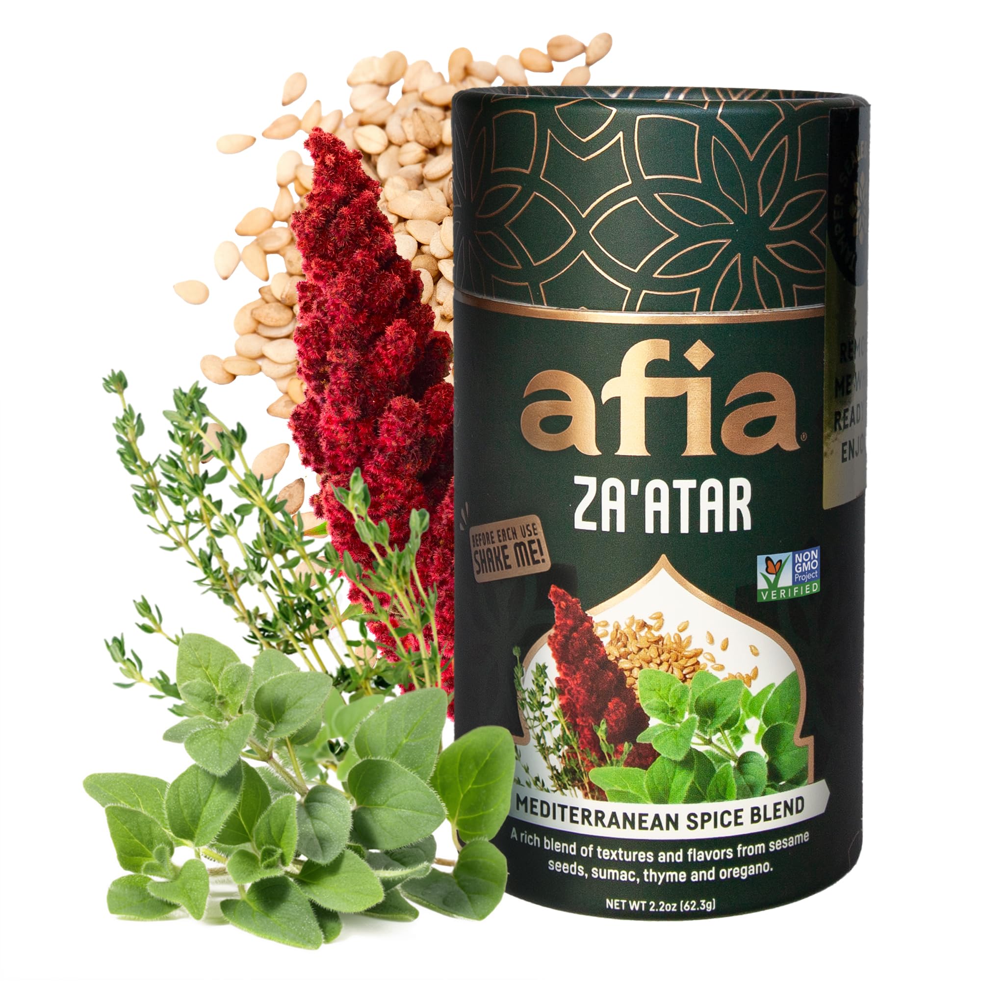 Afia Za'atar Spice Blend | Authentic Mediterranean Seasoning with Sumac, Toasted Sesame & Herbs | Perfect for Dips, Marinades, Flatbreads & More |