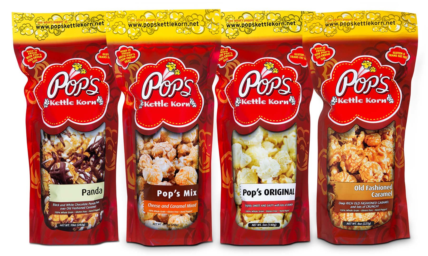 Pop's Kettle Korn, Gourmet Popcorn, Pop's Favorite Four