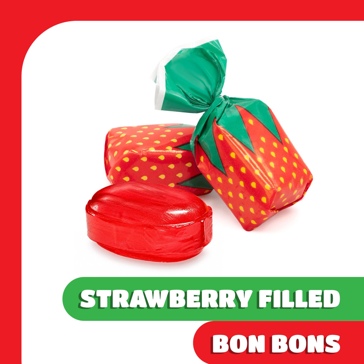 Arcor Strawberry Bon Bons Hard Candy - 1 Lb Pack