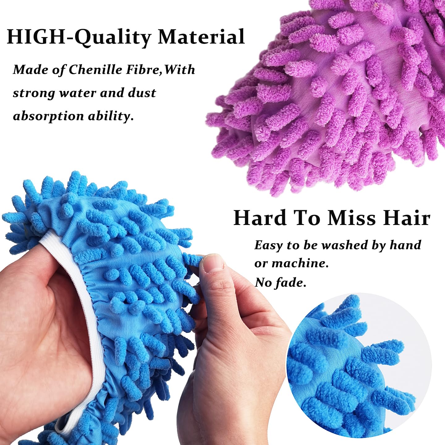 10 Pcs Shoes Cover Dust Duster, Washable Mop Slippers Shoes for Floor Cleaning, Reusable Microfiber Duster Mops for House, Office, Bathroom, Kitchen