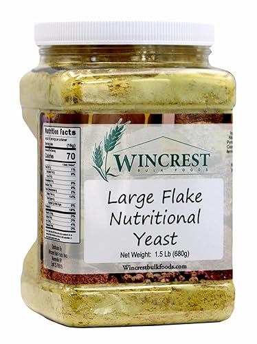 Large Nutritional Yeast Flakes - 1.5 Lb Economy Size Tub