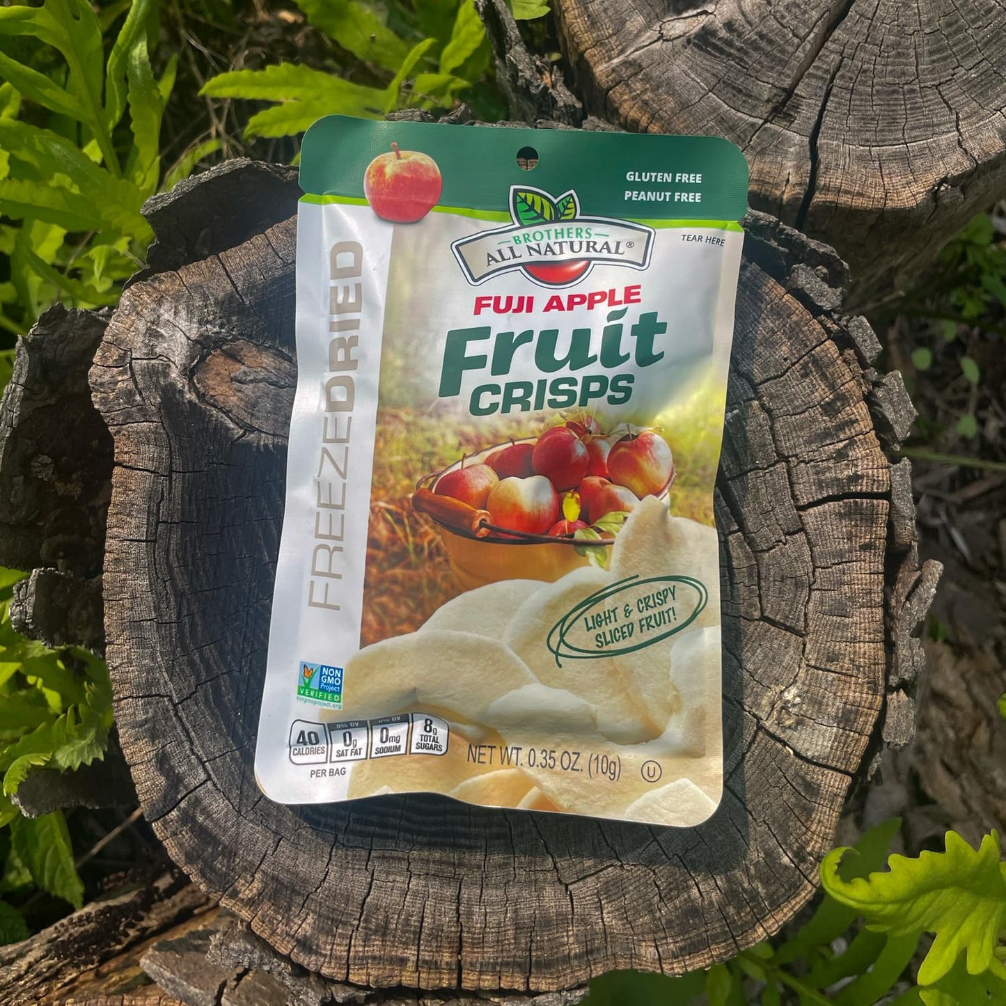 Brothers All Natural Freeze Dried Fruit Crisps, Fuji Apple & Cinnamon, 0.35 Oz (Pack of 24), Made with 100% Fruit, Gluten Free, Soy Free, Vegan