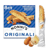 Nonni's Originali Almond Biscotti, Individually Wrapped Italian Cookie Snacks, 8 Servings (Pack of 1)