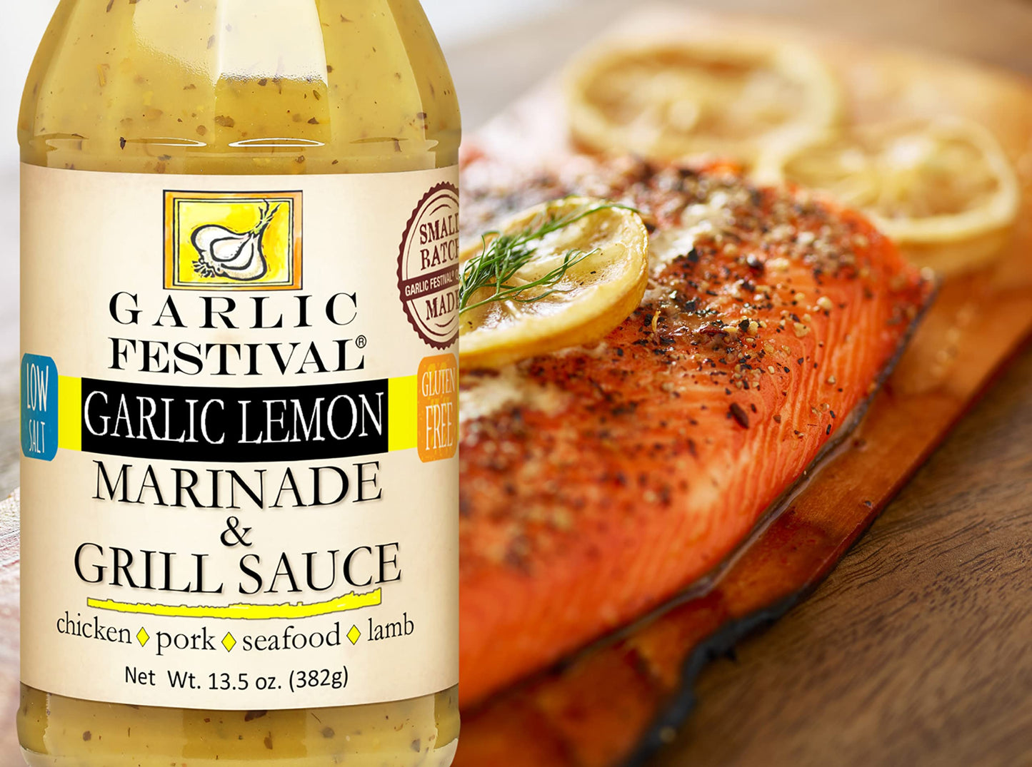 Garlic Festival Foods Garlic Lemon Marinade & Grill Sauce 13.5 oz.