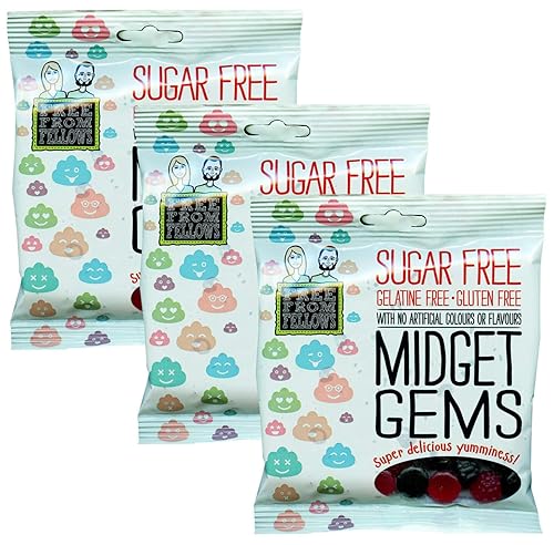 3 x Free From Fellows Sugar Free Midget Gems Sweets 3.5oz