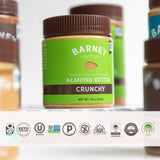 Barney Butter Almond Butter, Crunchy, 10 Ounce Jar, Skin-Free Almonds, No Stir, Non-GMO, Gluten Free, Keto, Paleo, Vegan