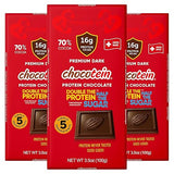 Chocotein | 16g Protein-Rich Premium Chocolate | 70% Dark Swiss Chocolate | 2X More Protein | 50% Less Sugar | Five Simple Ingredients | Made in