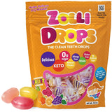 Zolli Drops Sugar Free Candy with Xylitol, Dye-Free Lollipops - Keto & Diabetic-Friendly, Dentist-Approved Treats for Kids (Natural Fruit Flavors, 3
