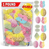 BUBS Swedish Candy Mix 1 lb - Authentic Sweet and Sour Swedish Gummies - Gelatin-Free Vegan Gummy Candy Assortment, Imported from Sweden - Foam Candy