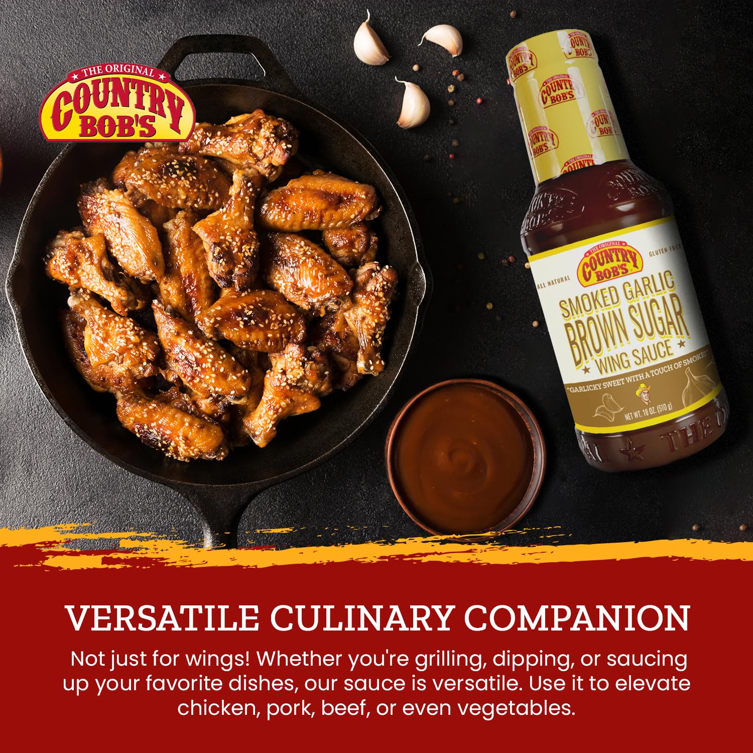 Country Bob's - Smoked Garlic & Brown Sugar Wing Sauce - 18 oz