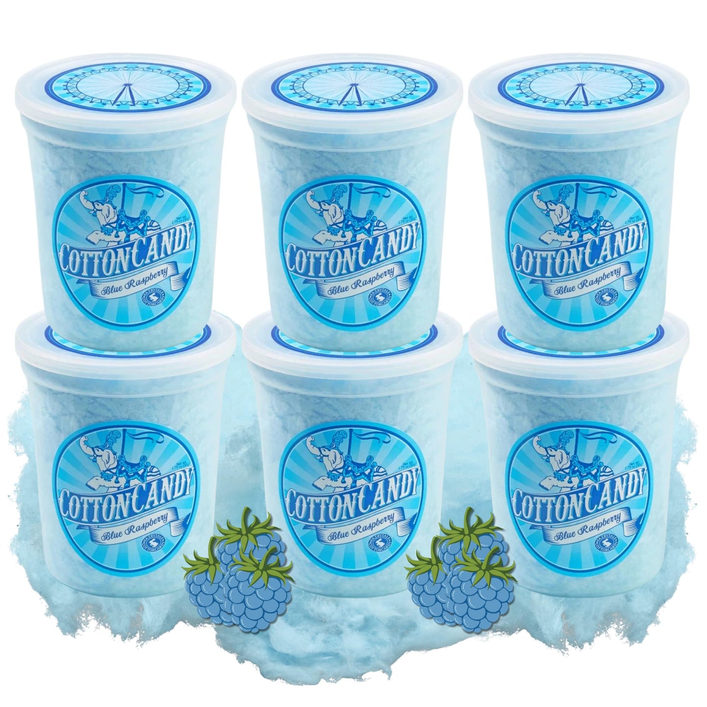 CHOCOLATE STORYBOOK Cotton Candy - Unique Idea for Holidays, Birthdays, Gag Gifts, Party Favors (Blue Raspberry, 1.75 oz each, 6-Pack)