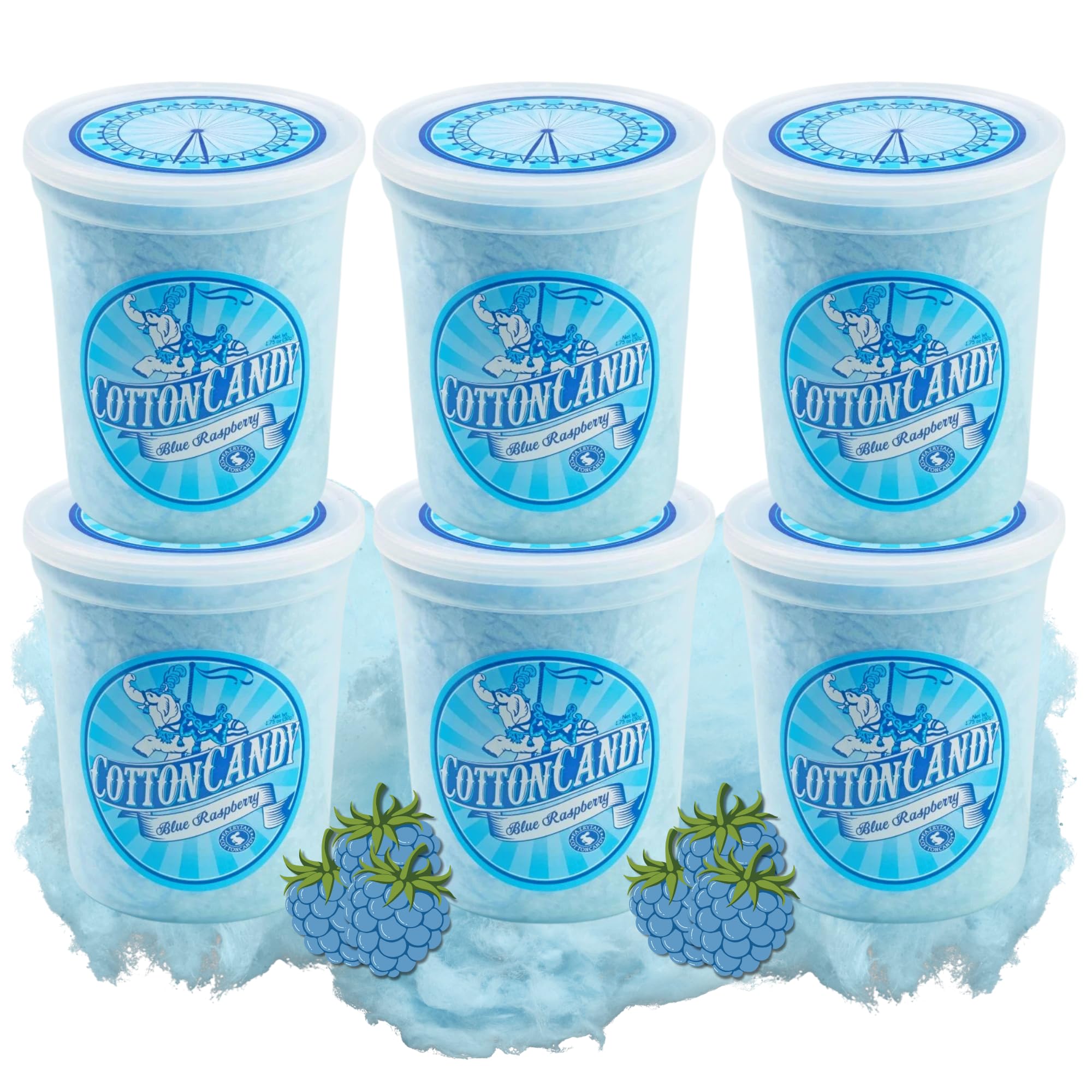 CHOCOLATE STORYBOOK Cotton Candy - Unique Idea for Holidays, Birthdays, Gag Gifts, Party Favors (Blue Raspberry, 1.75 oz each, 6-Pack)