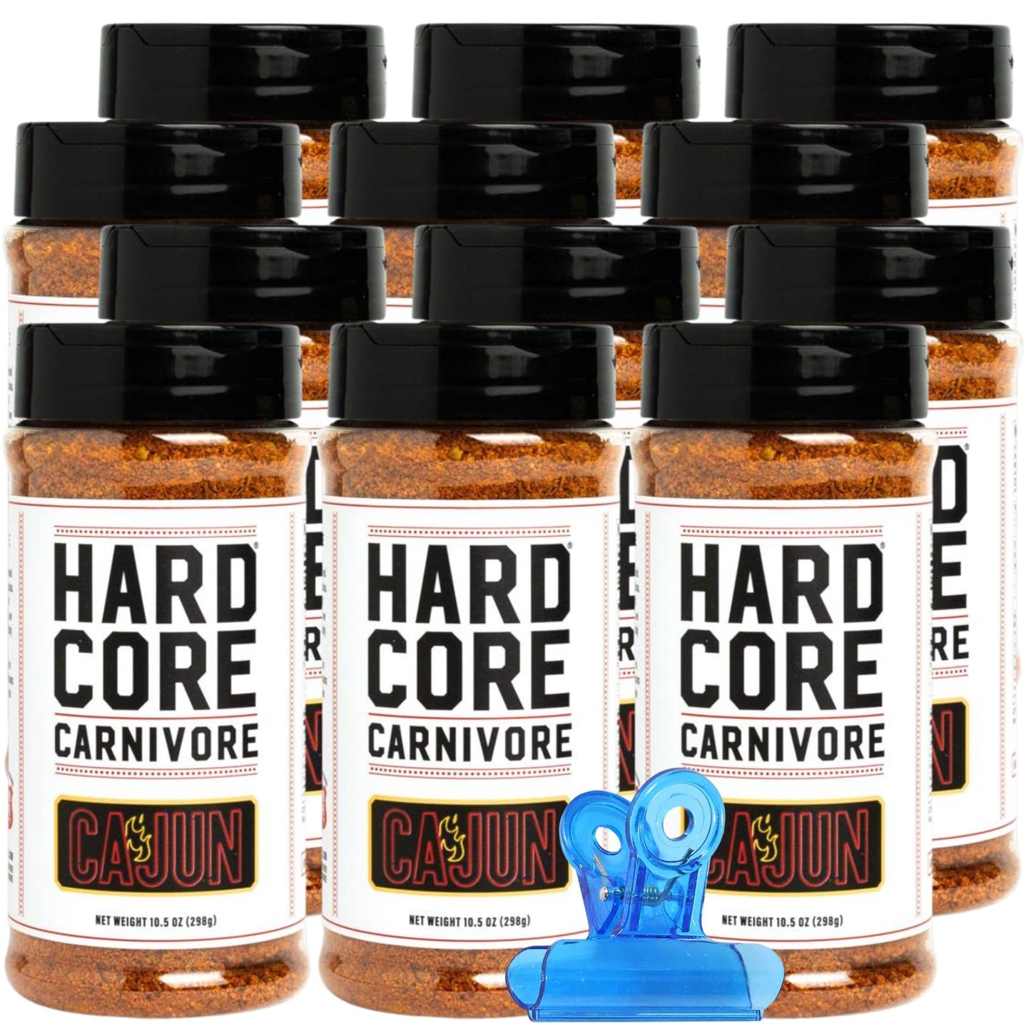 Hardcore Carnivore - Cajun BBQ Rub 10.5 oz - Meat Seasoning 12 Pack with Random Item