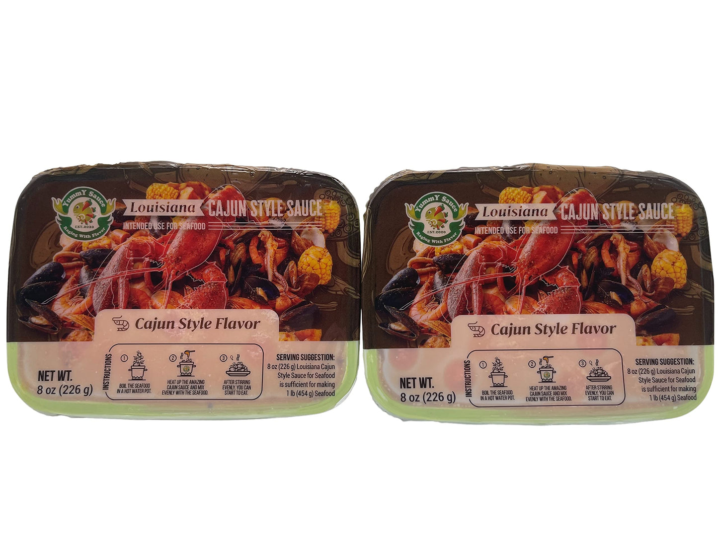 YummY Sauce Cajun Sauce Cajun Style Flavor? Pack of 2x8oz?, brown