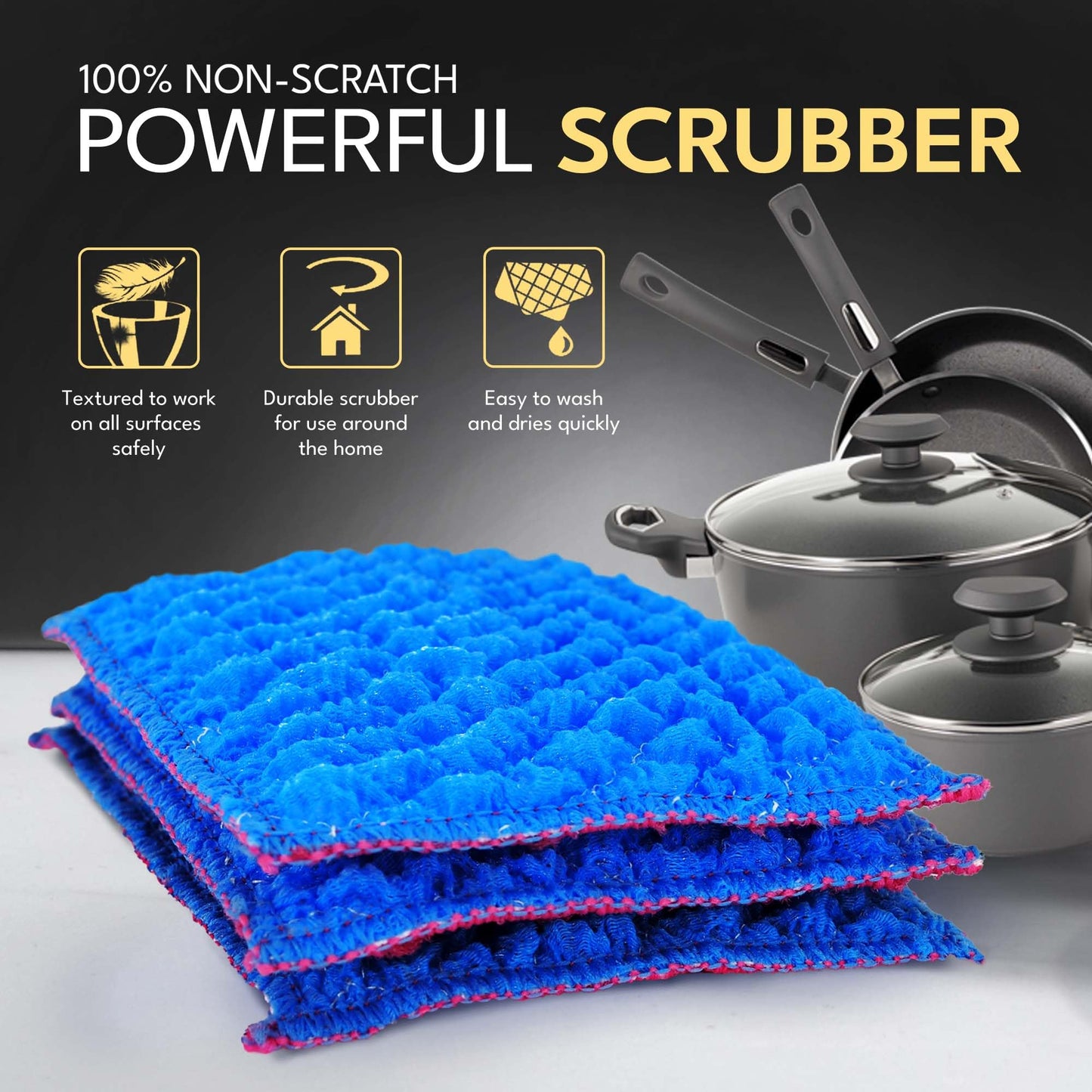 Durable Dish Cloth for Washing Dishes - Reusable Scouring Pad- Sponge Alternative for Non-Scratch Cleaning - for Dishes, Tiles, Floor and Other