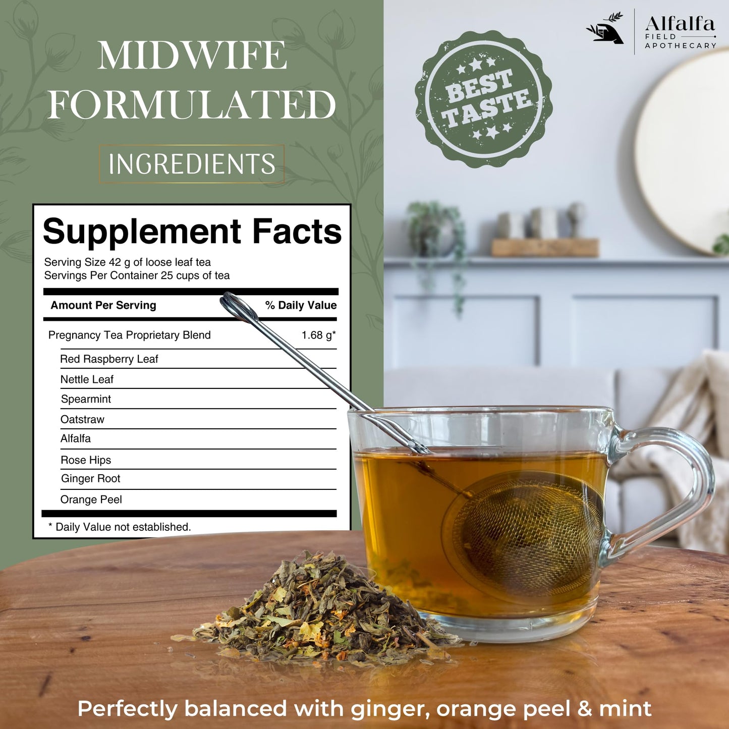 Pregnancy Tea for Pregnant Women with Hand Selected Organic Ingredients - Morning Sickness Support, Healthy Pregnancy, Labor and Delivery, Second