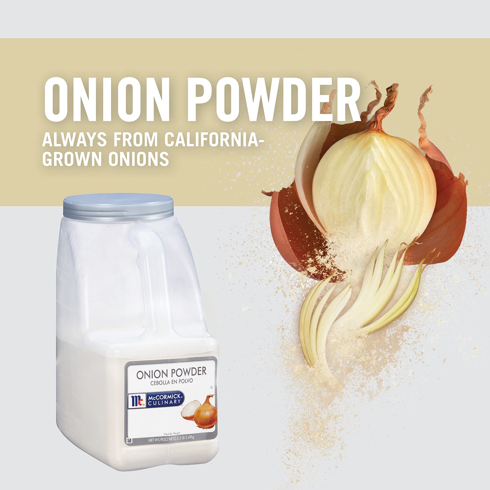 McCormick Culinary Onion Powder, 5.5 lb - One 5.5 Pound Container of Bulk Onion Powder Seasoning, Perfect for Sauces, Gravies, Soups, Dips and More