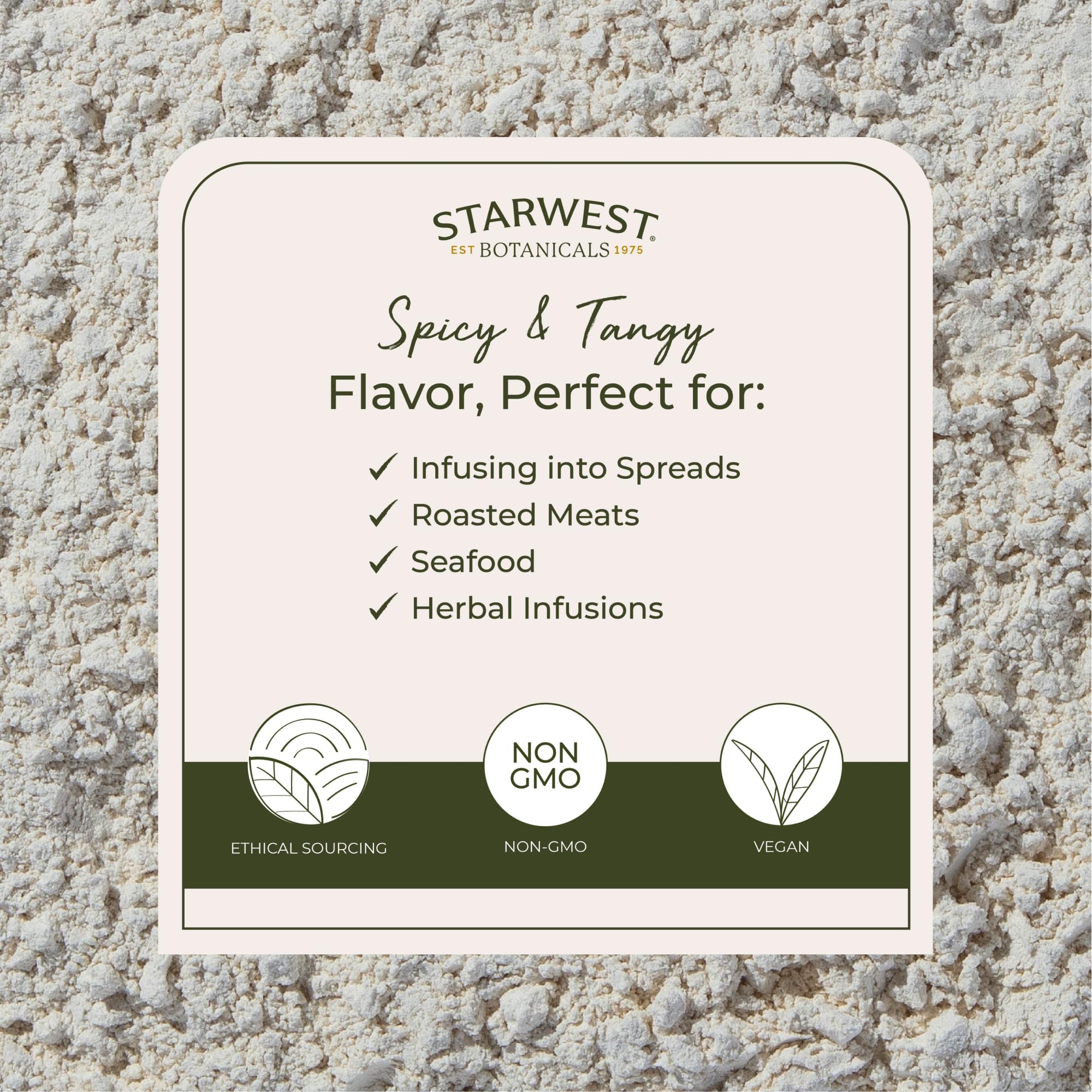 Starwest Botanicals Organic Horseradish Root Powder - Dried Seasoning Spice for Meats, Seafood, & Sauces, Finely Ground, Spicy & Savory, Certified